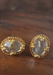 18K Yellow Gold Oval White Topaz Stud Earrings | OsterJewelers.com