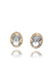 18K Yellow Gold Oval White Topaz Stud Earrings | OsterJewelers.com