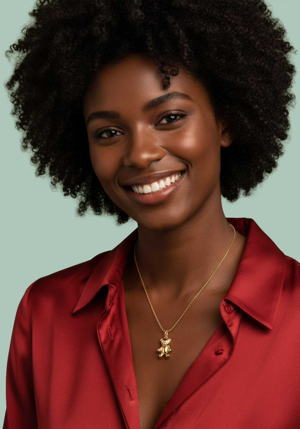 Sydney Evan Gold Teddy Bear Necklace