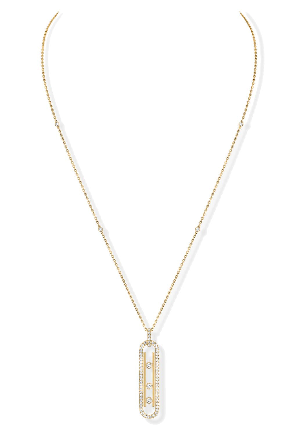 Messika Move 10th PM 18KYG Pavé Diamond Necklace | Ref. 10032-YG | OsterJewelers.com