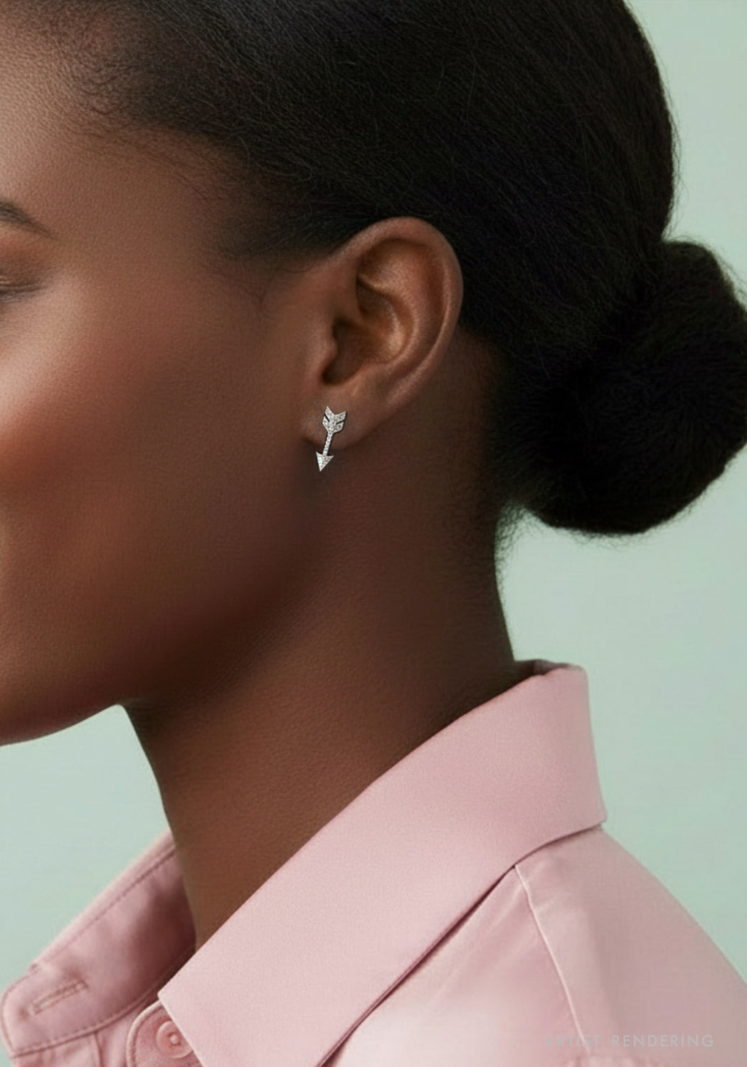 Tiny Arrow Diamond  Studs