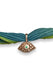 Catherine Michiels 14KRG Tsavorite Evil Eye Charm Silk Wrap Bracelet | OsterJewelers.com