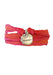 Silver "Acceptance Charm on Pink/Orange Silk Wrap bracelet 