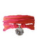 Silver Lotus & Bee Charm on Front. "Acceptance" on Back tied on Pink & Orange Silk Wrap | OsterJewelers.com