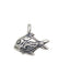 Silver Fish Charm with Blue Silk Wrap for bracelets or necklace. Osterjewelers.com