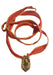 Bronze Sun Goddess on Orange Silk Tie to wrap for bracelet or necklace Oster Jewelers