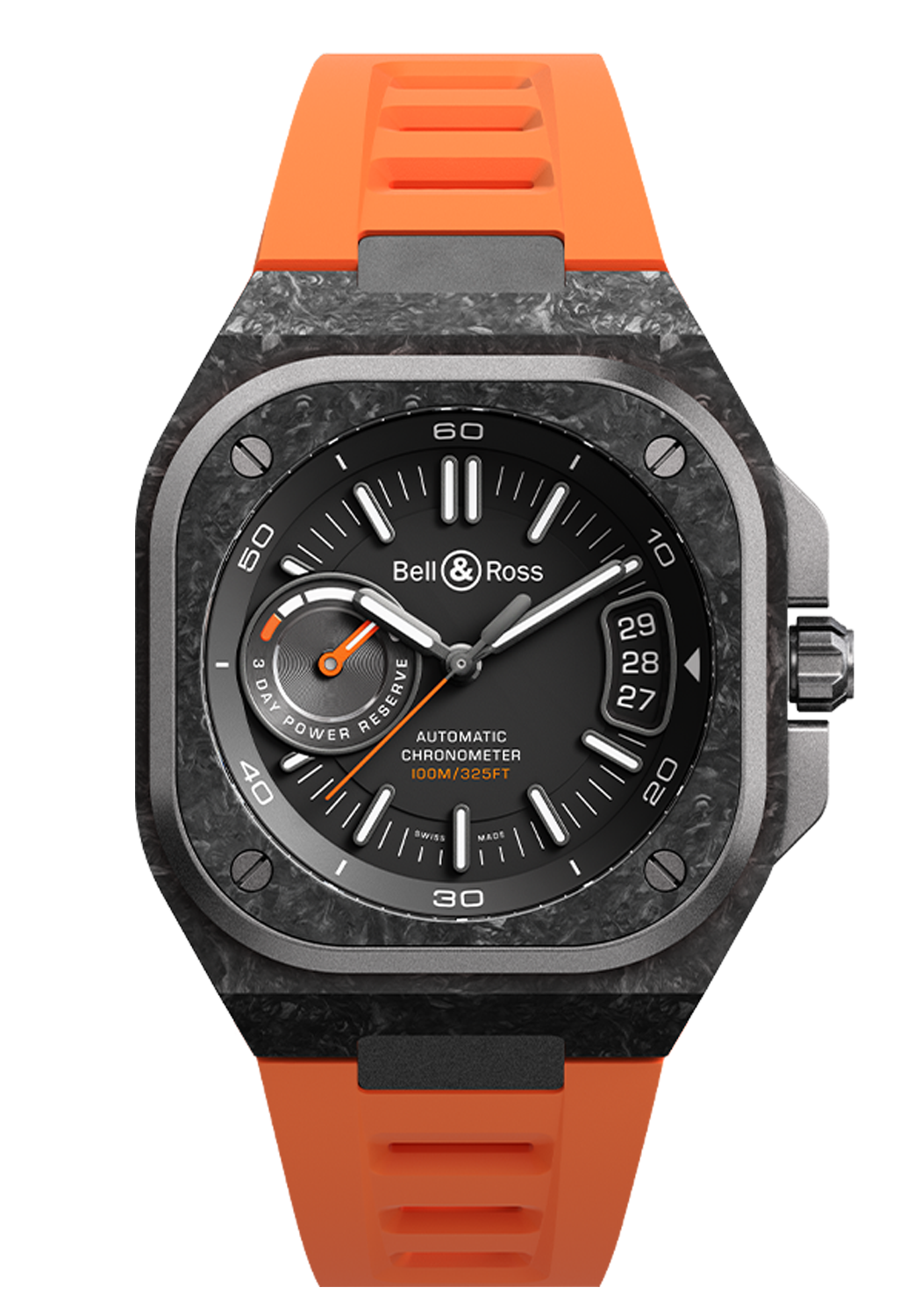 Bell & Ross BR-X5 Carbon Orange Time Piece | Ref. BRX5R-BO-TC/SRB Bell & Ross BR-X5 Carbon Orange Time Piece | Ref. BRX5R-BO-TC/SRB