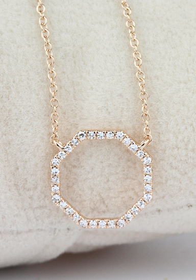 Parade Design 18K Gold Diamond Open Octagon Necklace | Ref. N4901A2-SGD | OsterJewelers.com