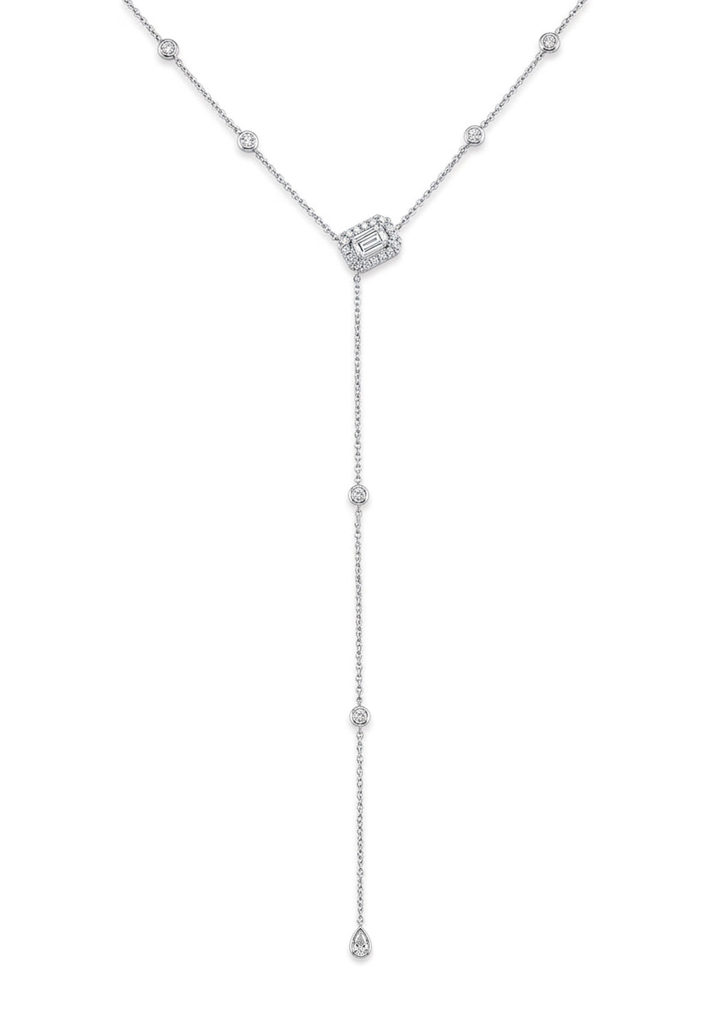 Parade Design 18K White Gold Diamond Lariat Necklace | Ref. N4440A2 | OsterJewelers.com