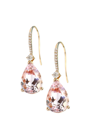 Parade Design 18KYG Diamond & Morganite Dangle Earrings | Ref. E4004B/P13-M | OsterJewelers.com