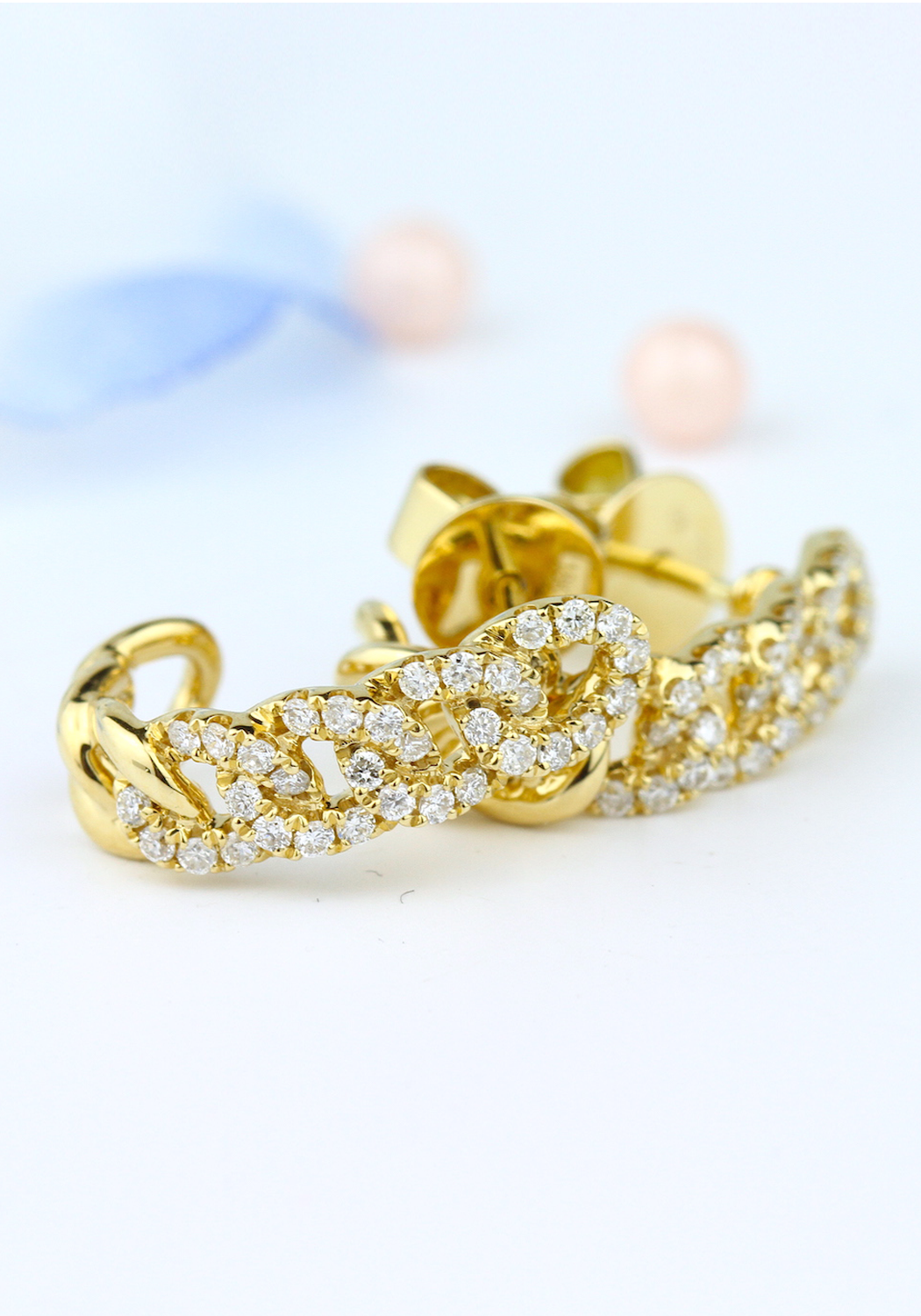 Parade Design 18KYG Diamond Chain Link Earrings | Ref. E5022A | OsterJewelers.com