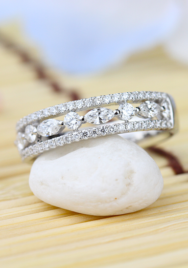 Two Row Marquise Diamond Eternity Ring | Plaza Jewellery English Vintage  Antique Unique Jewellery