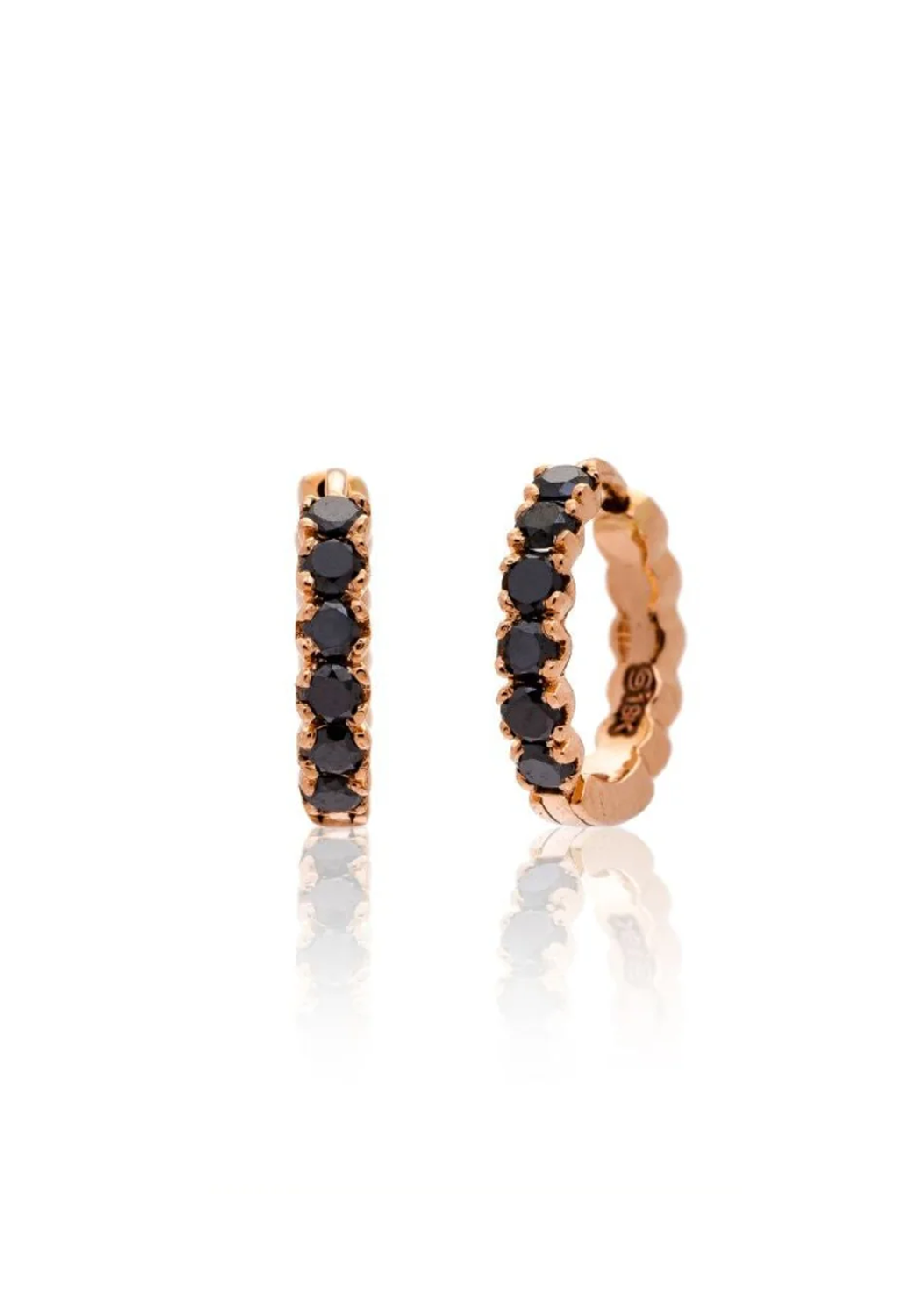 Sethi Couture Zelda 18KRG Black Diamond Mini Huggie Earrings