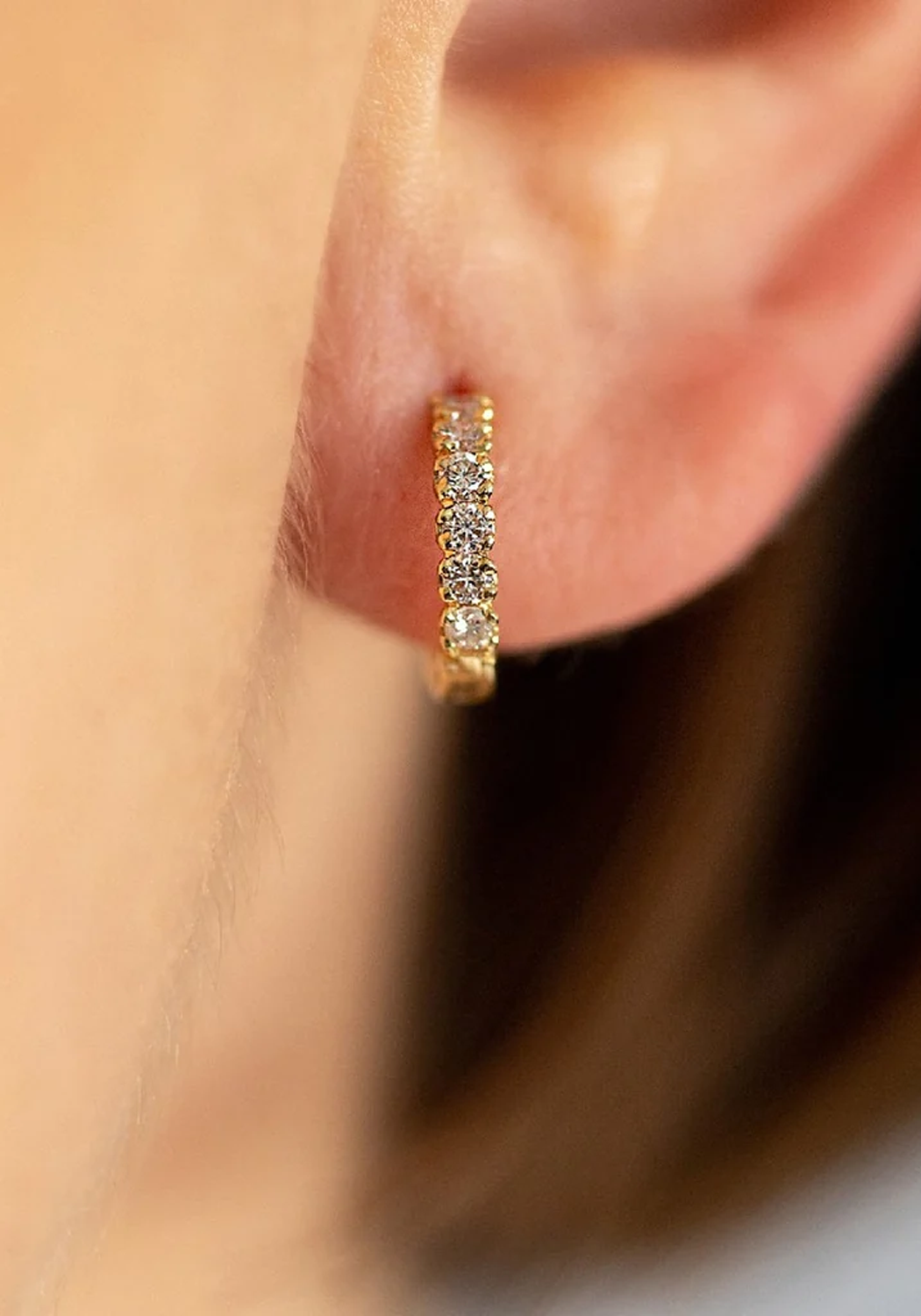Sethi Couture Zelda 18KYG White Diamond Mini Huggie Earrings | Ref. 2821ER-YG | OsterJewelers.com