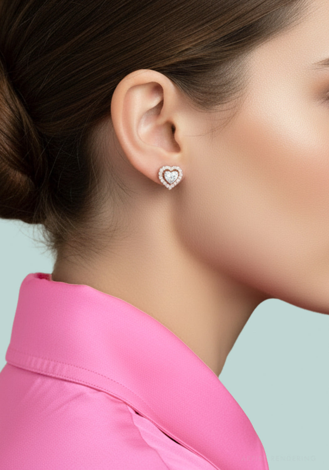 Diamond Heart Singlet Stud