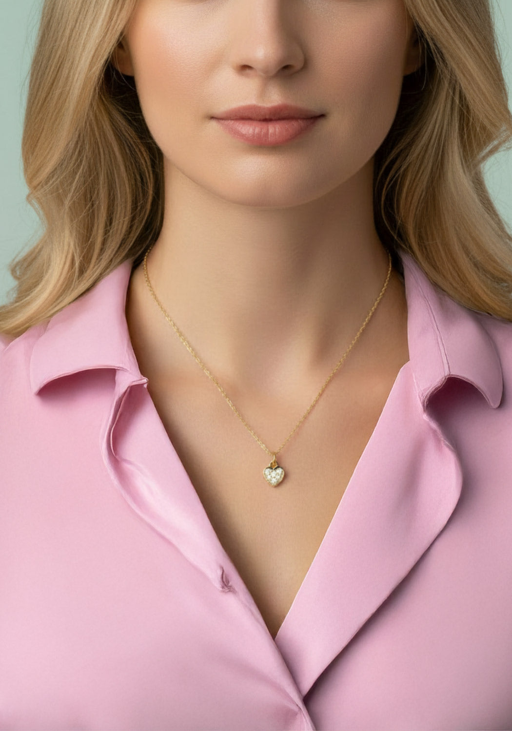 Gold & Diamond Pavé Heart Necklace