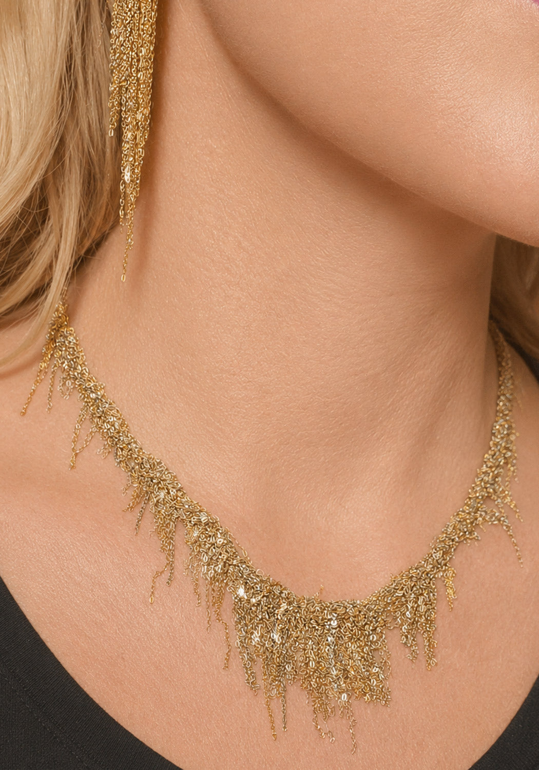 Martin Bernstein 18K Yellow & White Gold Fringe Necklace