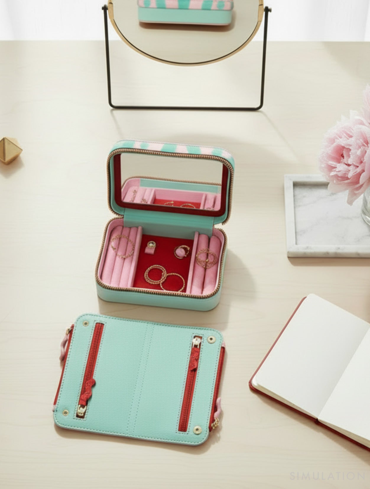 Wolf Bongiasca Jade & Pink Travel Case Opened.