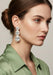 18KYG Rock Crystal  & White Agate Dangle Earring