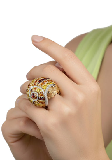 Gemstone Snail Ring
