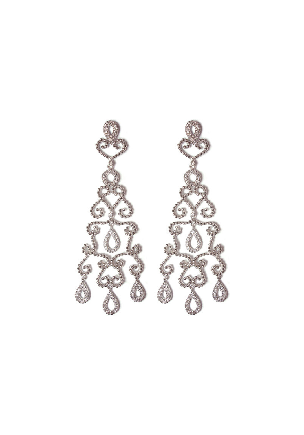 Carla Amorim Fascination 18KWG Chandelier Scroll Diamond Earrings | OsterJewelers.com