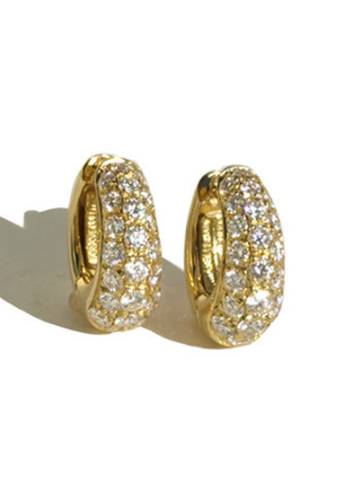 Garavelli 18k Yellow Gold Diamond Huggie Earrings | OsterJewelers.com