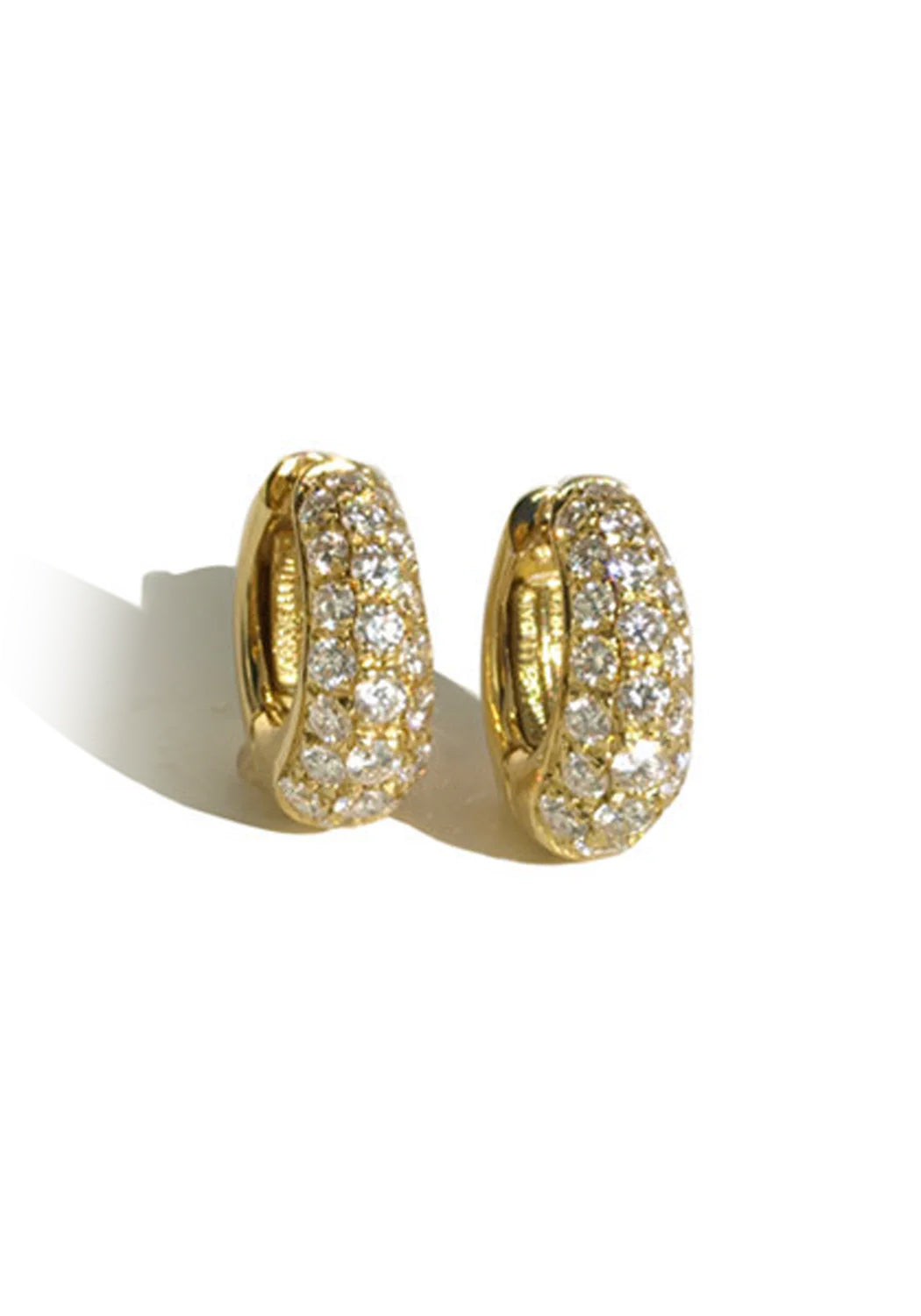 Garavelli 18k Yellow Gold Diamond Huggie Earrings | OsterJewelers.com