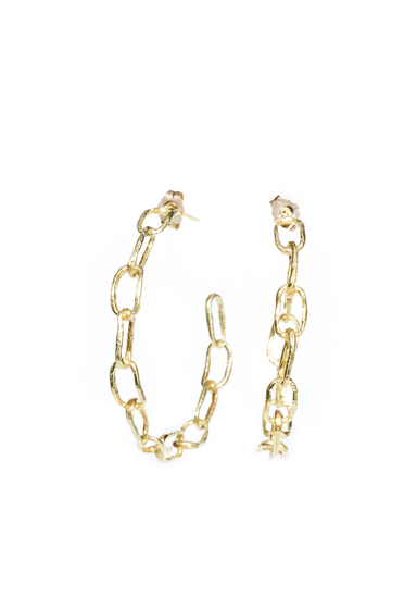 Dominique Cohen 18KYG Chain Link Open Hoop Earrings | OsterJewelers.com