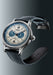 A rendering of the Angelus Chronographe Tachymètre Steel Grey shows a closeup of the blue subdials