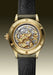 The exhibition caseback of the Angelus Chronographe Tachymètre Yellow Gold reveals the A5000 calibre