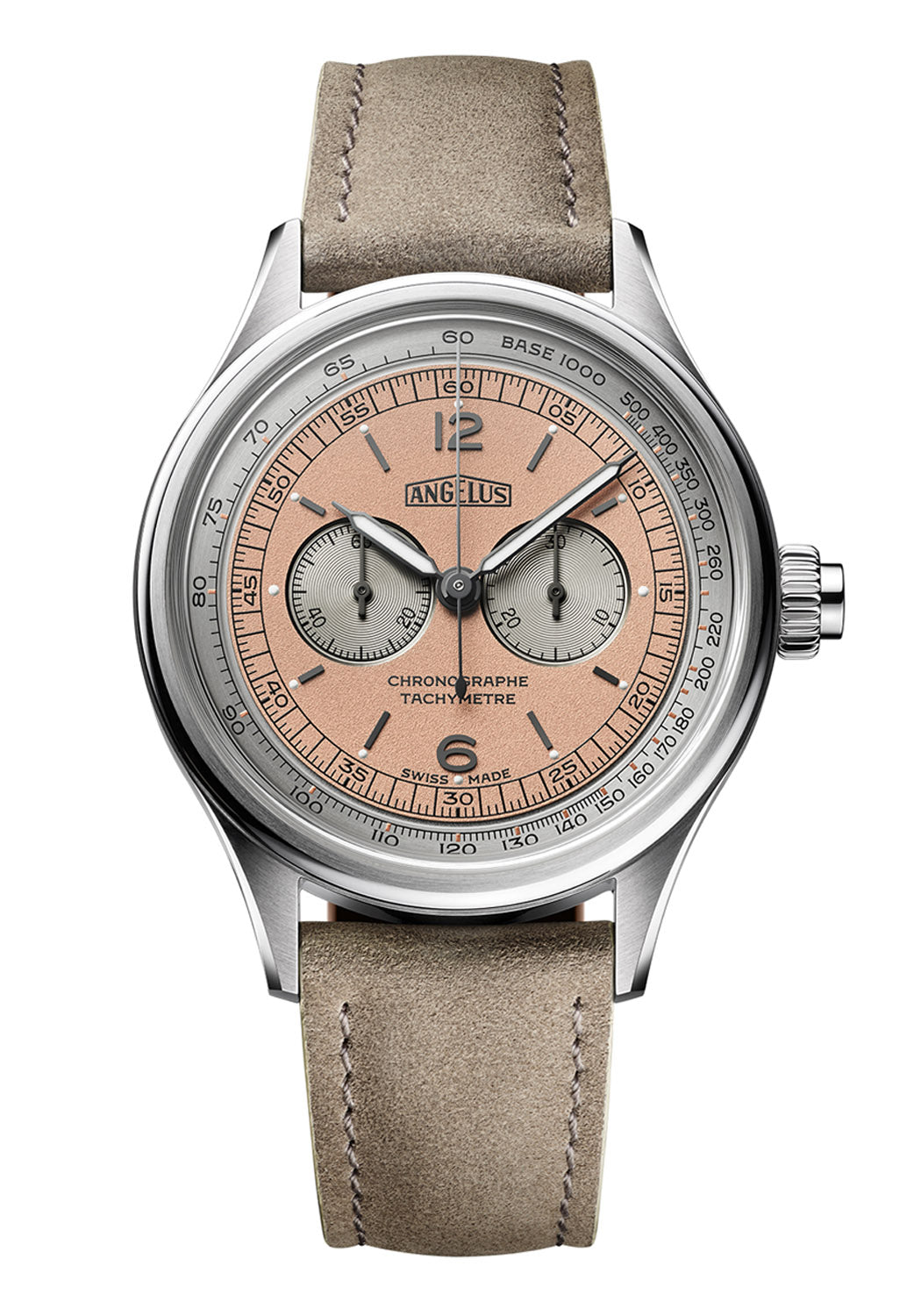 Angelus Chronographe Tachymètre Steel Pink | Ref. 0CHCS.P02A.V1156S | OsterJewelers.com