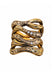 Antonini Vulcano 18KBYG Champagne Diamond Wide Ring features waves of blackened gold with diamonds.