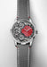 Front full view of the Armin Strom Mirrored Force Resonance Red on a grey Alcantara strap