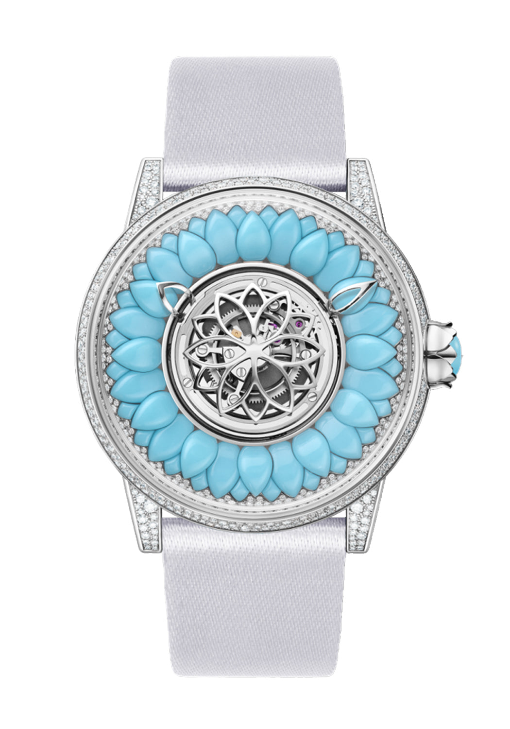 Beauregard Dahlia White Gold & Turquoise Timepiece | Denver Watches | OsterJewelers.com