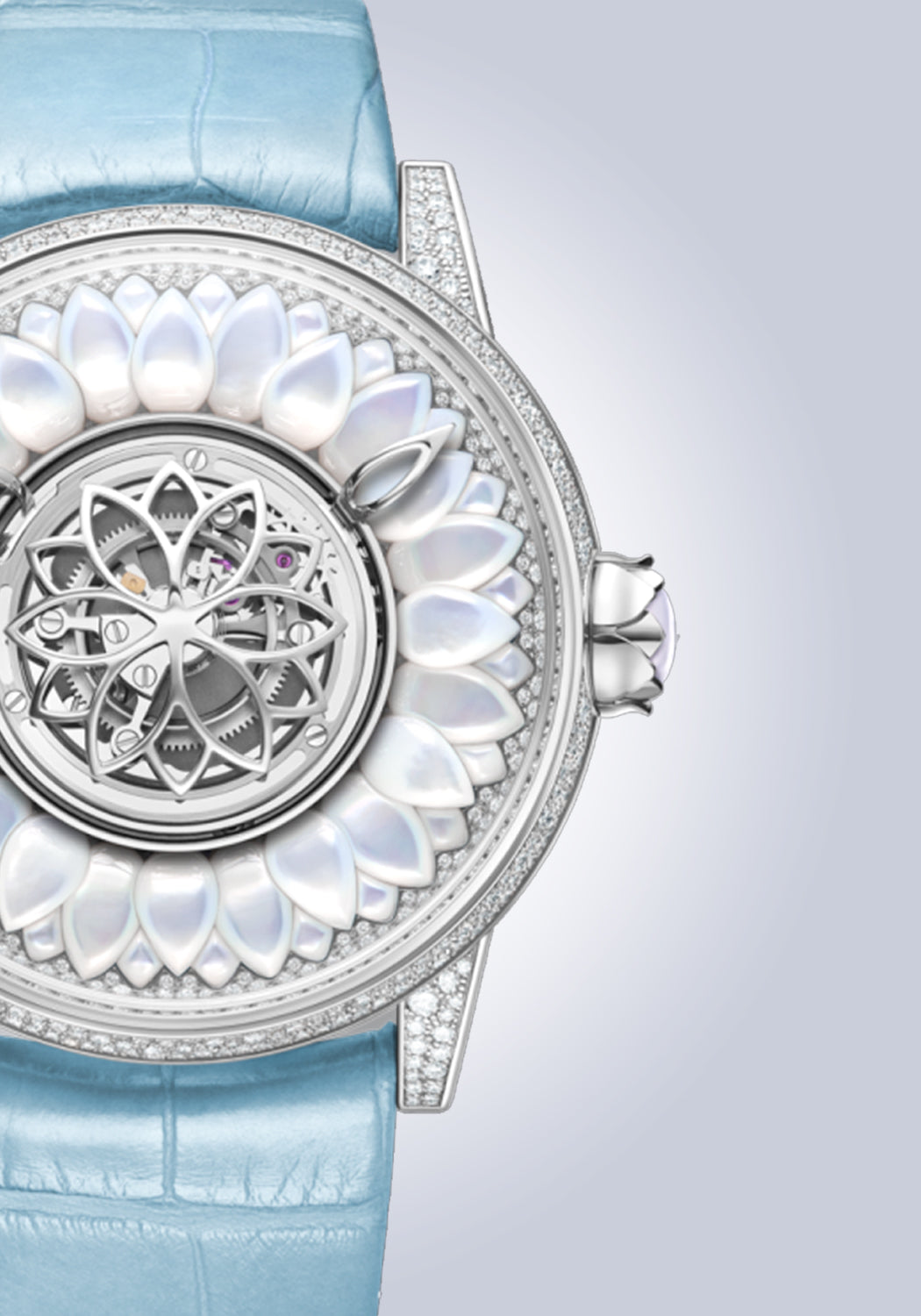 Beauregard Dahlia White Gold & Mother of Pearl Piece Unique | Denver Watches | OsterJewelers.com