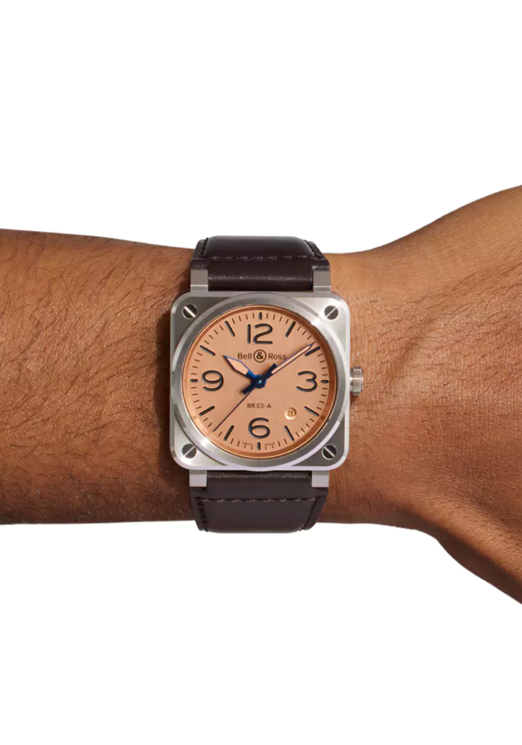 Bell & Ross New BR 03 Copper on the wrist | Ref. BR03A-GB-ST/SCA | OsterJewelers.com