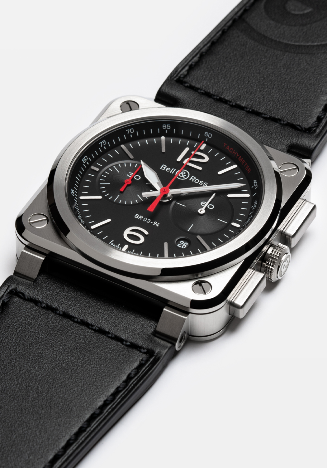 Cinturino in pelle per Bell & Ross BR01 BR03 - 34x24 mm Cinturino in pelle per Bell & Ross BR01 BR03 - 34x24 mm