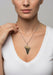 Brown Shark's Tooth framed with diamonds on an 18KWG chain.