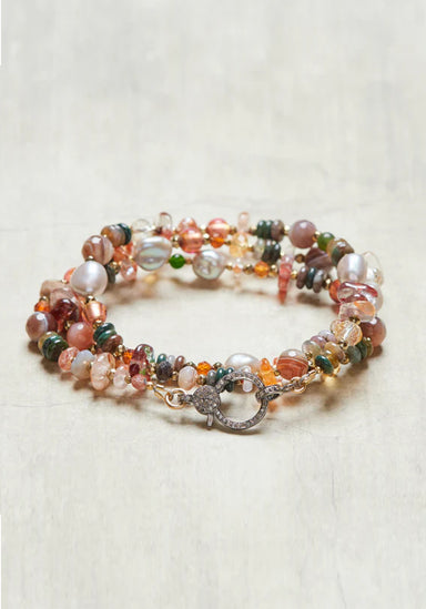 Catherine Michiels Agate Citrine Pearl Bead Necklace w/ Diamond Clasp | Denver | OsterJewelers.com