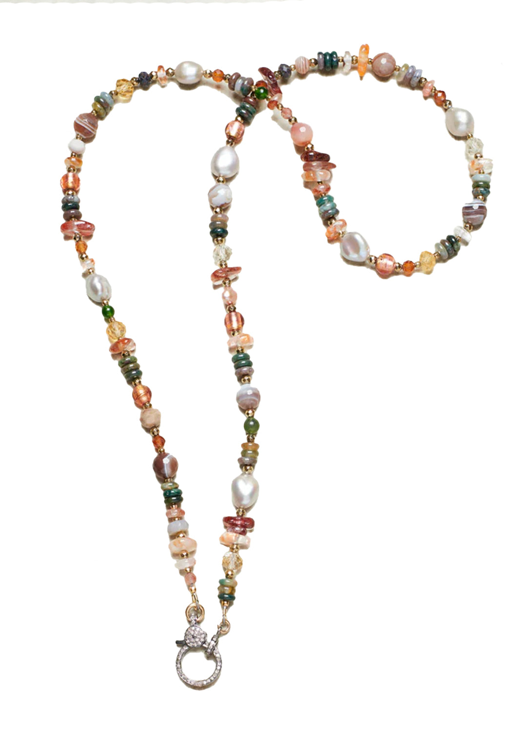 Catherine Michiels Agate Citrine Pearl Bead Necklace w/ Diamond Clasp | Denver | OsterJewelers.com