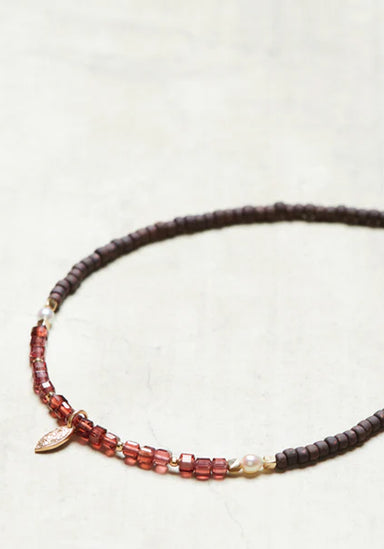 Catherine Michiels Talia Garnet & Japanese Glass Bead Necklace | Denver | OsterJewelers.com