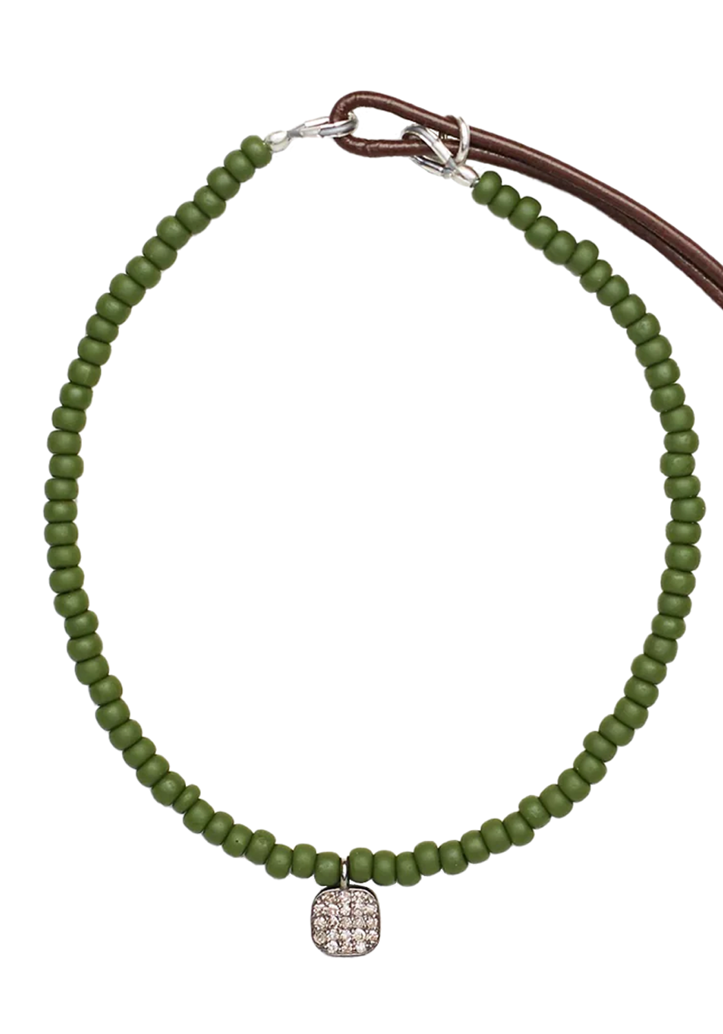 Catherine Michiels "Zulu" Olive Green Diamond Plate Layering Bracelet | OsterJewelers.com 