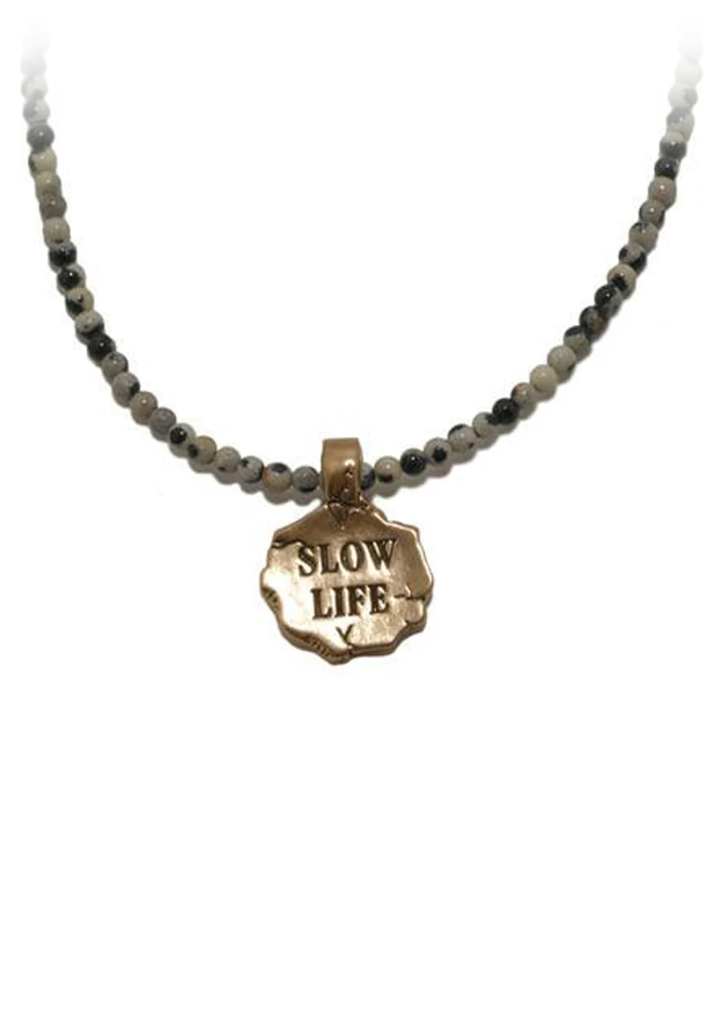 Catherine Michiels Bronze Slow Life Dalmatian Jasper Necklace | OsterJewelers.com