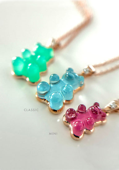 Classic & Mini Gemmy Bear Necklaces Sizes