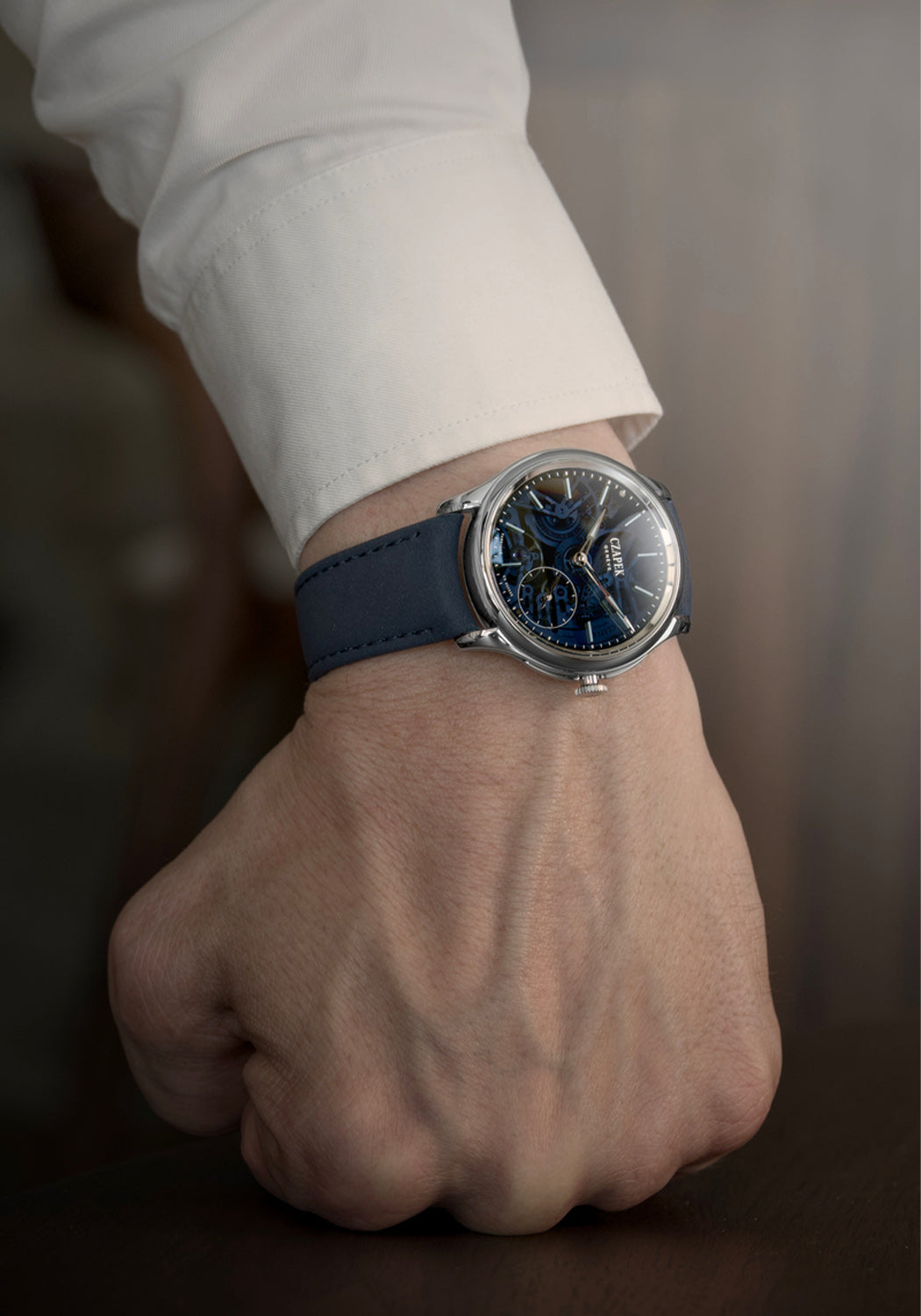 The Czapek Promenade Transparencies Aqua Blue on the wrist | Denver Watches | OsterJewelers.com