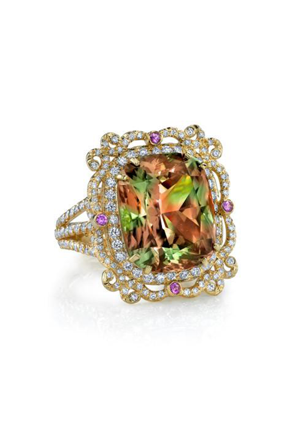 Erica Courtney 18KRG Diamond & Zultanite Cocktail Ring