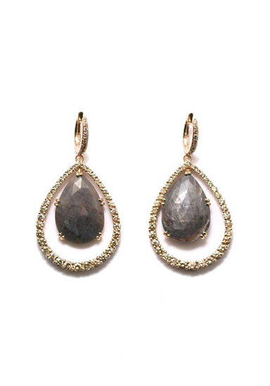 Garavelli 18KRG Brown Diamond & Grey Sapphire Dangle Earrings | OsterJewelers.com
