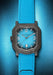 A stylized shot of the Gerald Charles Maestro GC Sport Tennis Light Turquoise shows the grained dial