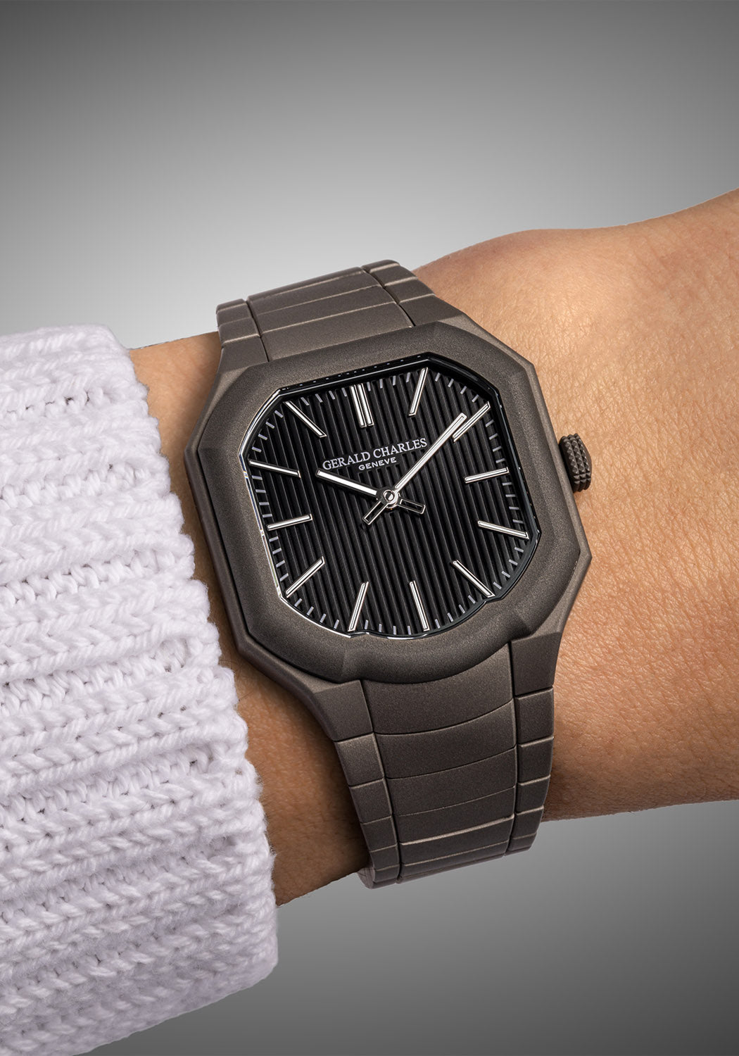 Gerald Charles Masterlink Boutique Edition Black shown on a man's wrist.