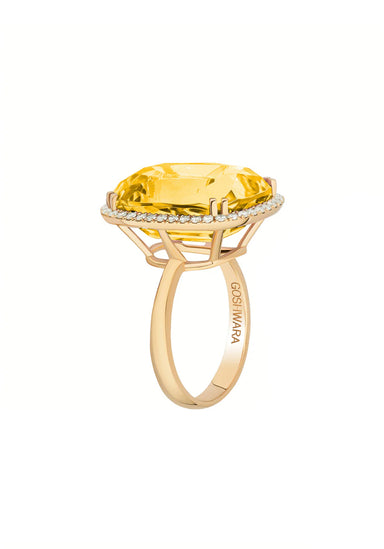Goshwara Gossip 18KYG Diamond & Cushion Cut Citrine Cocktail Ring | Denver | OsterJewelers.com
